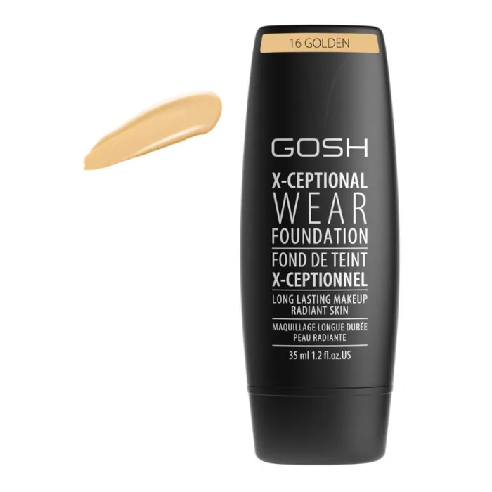 Fondotinta Gosh X-Ceptional Wear a lunga tenuta, 16 Golden, 35 ml