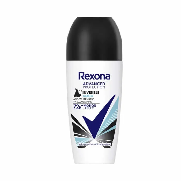 Rexona Deodorante Roll On Protezione Avanzata Invisible Aqua 72h 50 ml