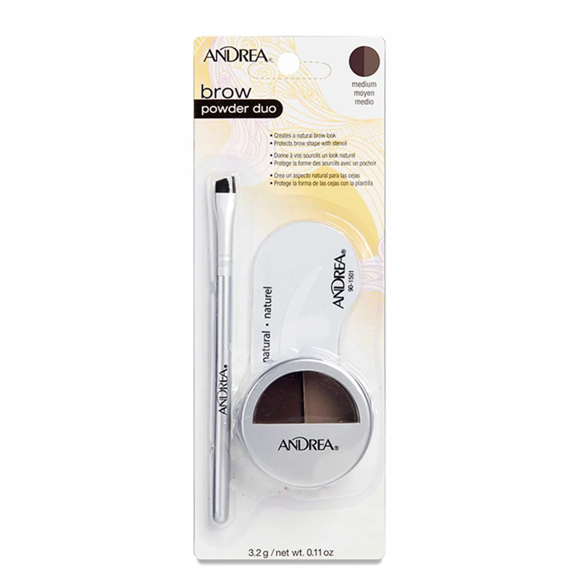 Eurostil Andrea Eyebrow Powder Duo Medium Brown 1 unità