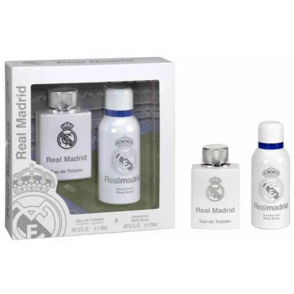Real Madrid Eau De Toilette Spray 100ml Set 2 Pezzi