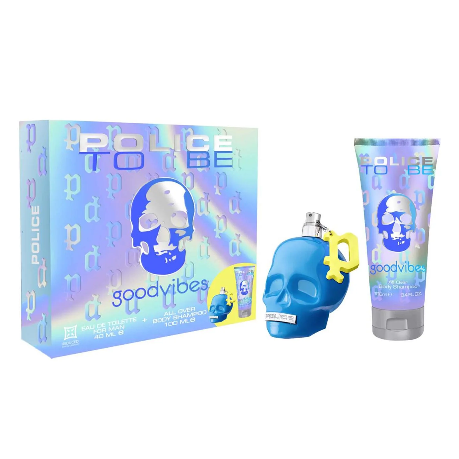Police to Be Good Vibes Eau De Toilette per uomo 40 ml Spray Champu y Gel 100 ml