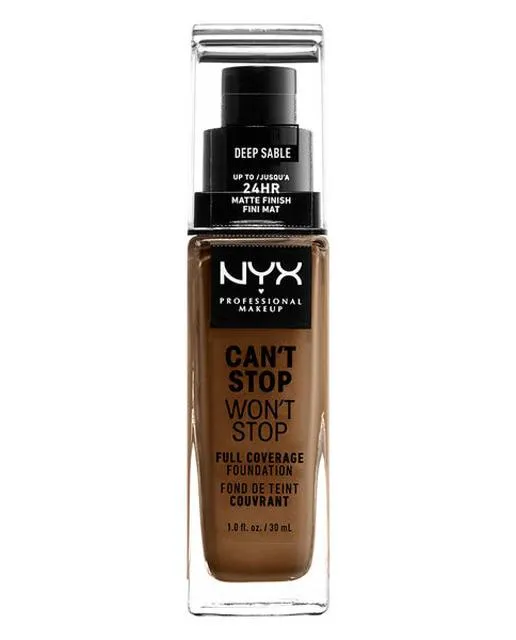 Fondotinta Nyx Can’t Stop W’t Stop Full Coverage Deep Sable 30 ml