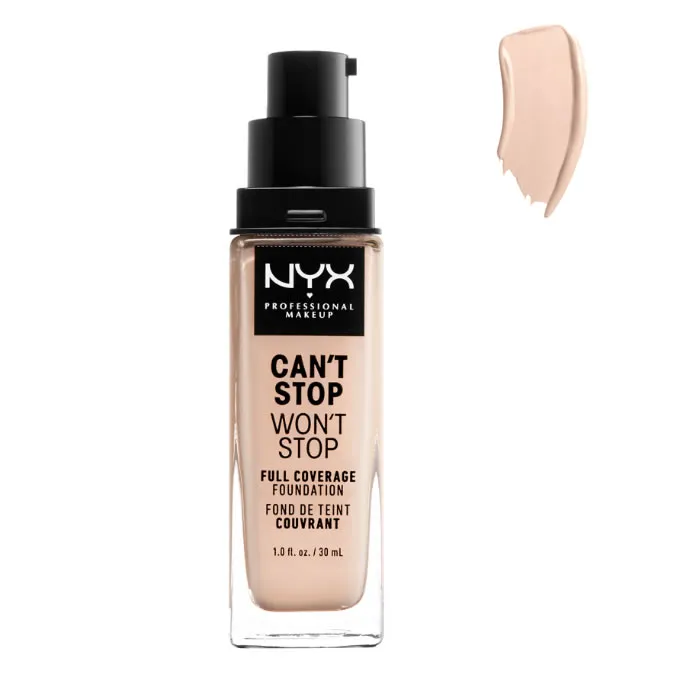 Fondotinta Nyx Can´t Stop Won´t Stop Full Coverage Light Porcelain 30ml
