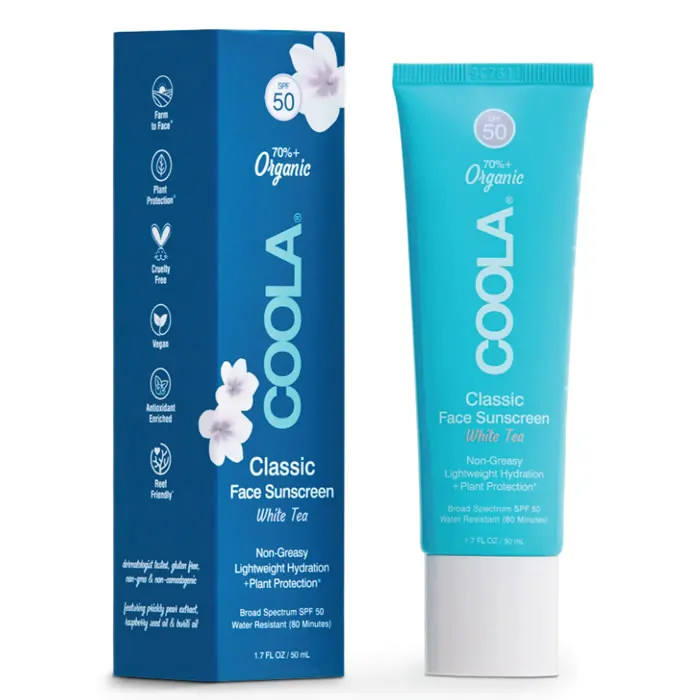 Coola Classic Face Organic Sunscreen Lotion White Tea SPF50 50 ml