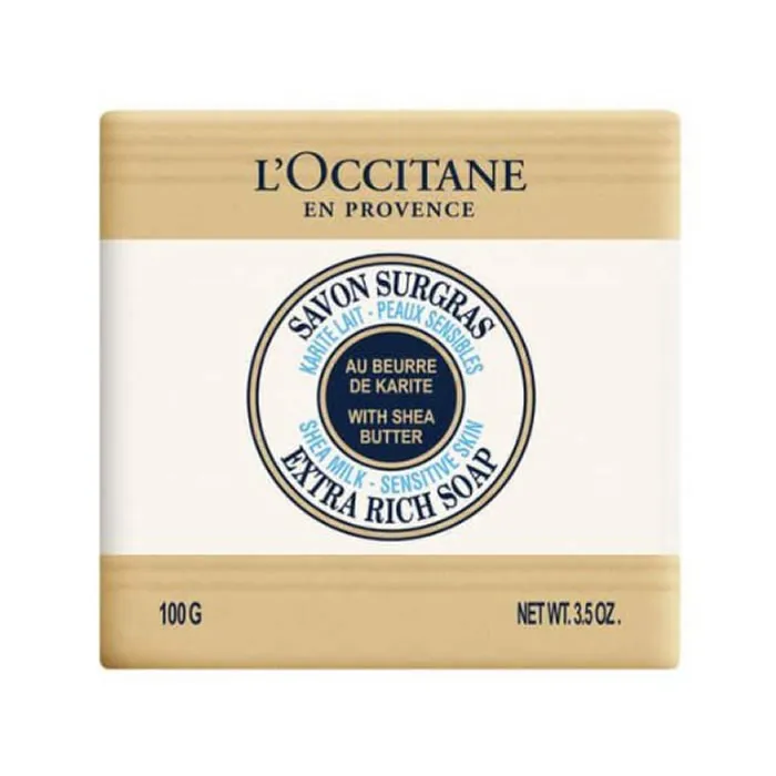 L’Occitane Sapone Extra Ricco al Latte di Karité per Pelli Sensibili 100 g