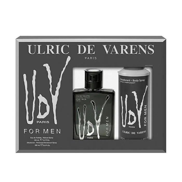 Ulric De Varens UDV Black For Men Eau De Toilette Spray 100ml Set 2 Pezzi