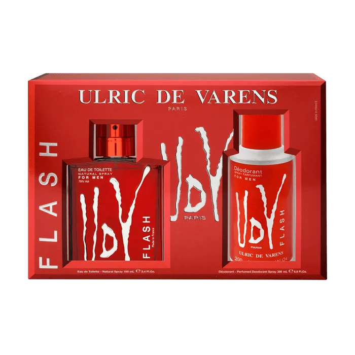 Ulric De Varens Flash Eau de Toilette Spray 100ml Set di 2 pezzi