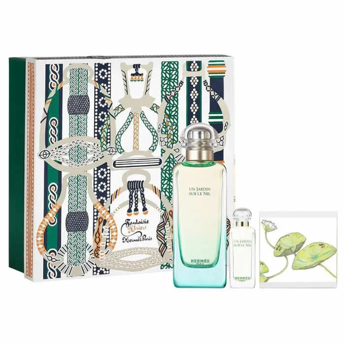 Hermès Un Jardin Sur Le Nil Eau De Toilette Spray 100ml Set di 3 Pezzi