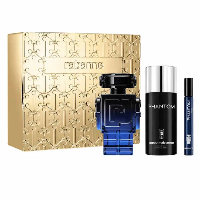 Paco Rabanne Phantom Intense Eau de Parfum Spray 100ml Set da 3 Pezzi