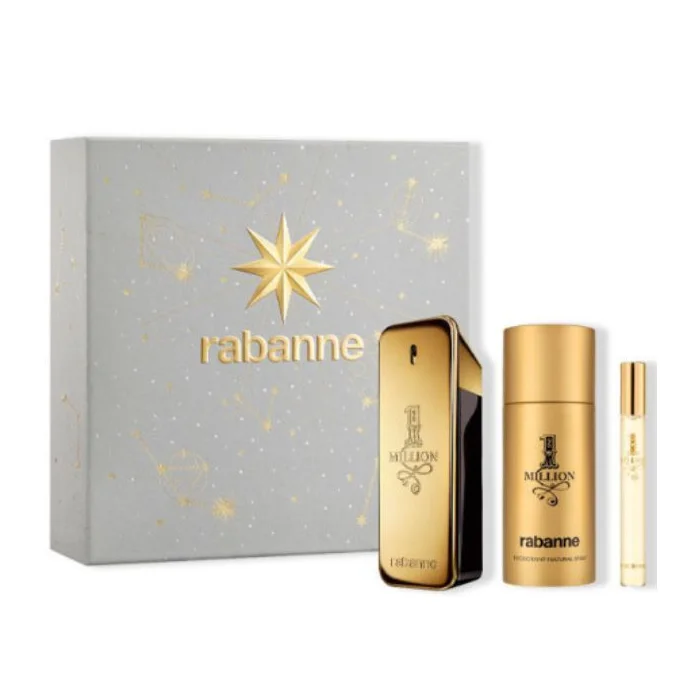 Rabanne 1 Million Eau de Toilette Spray 100ml Set da 3 Pezzi