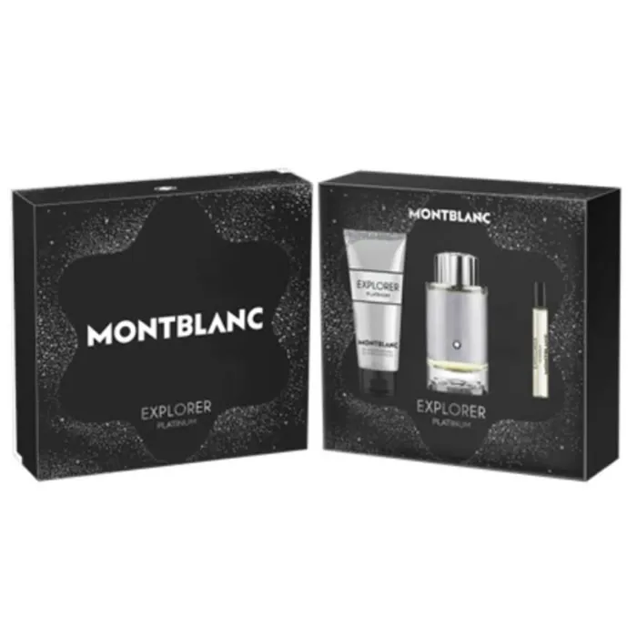 Montblanc Explorer Platinum Eau de Parfum Spray 100 ml Set da 3 pezzi