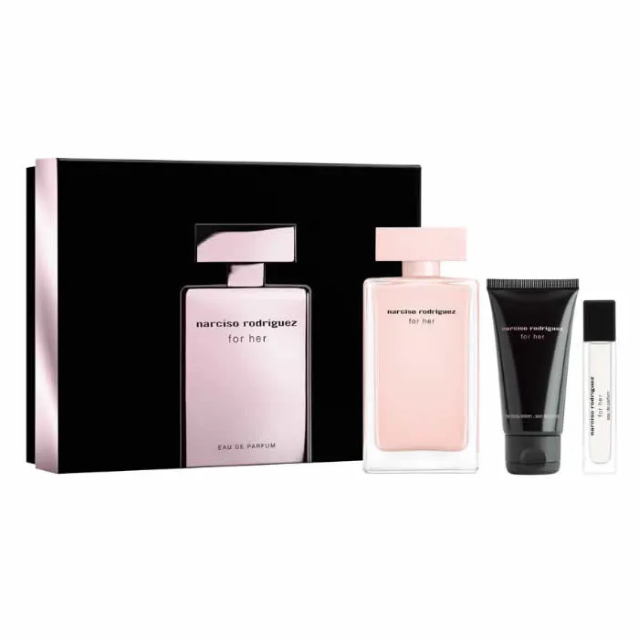 Narciso Rodriguez For Her Eau De Parfum Spray 100ml Set 3 pezzi