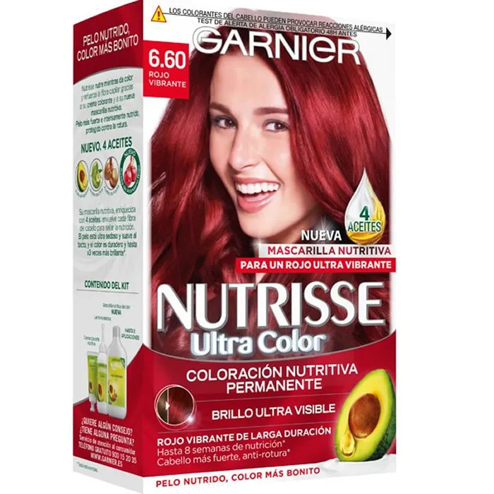 Garnier Nutrisse Tinta per Capelli 6.60 Rosso Intenso