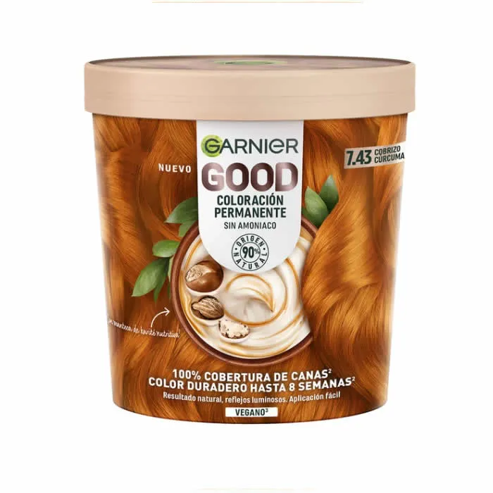 Garnier Good Colorazione Permanente per Capelli Senza Ammoniaca 7.43 Rame e Curcuma