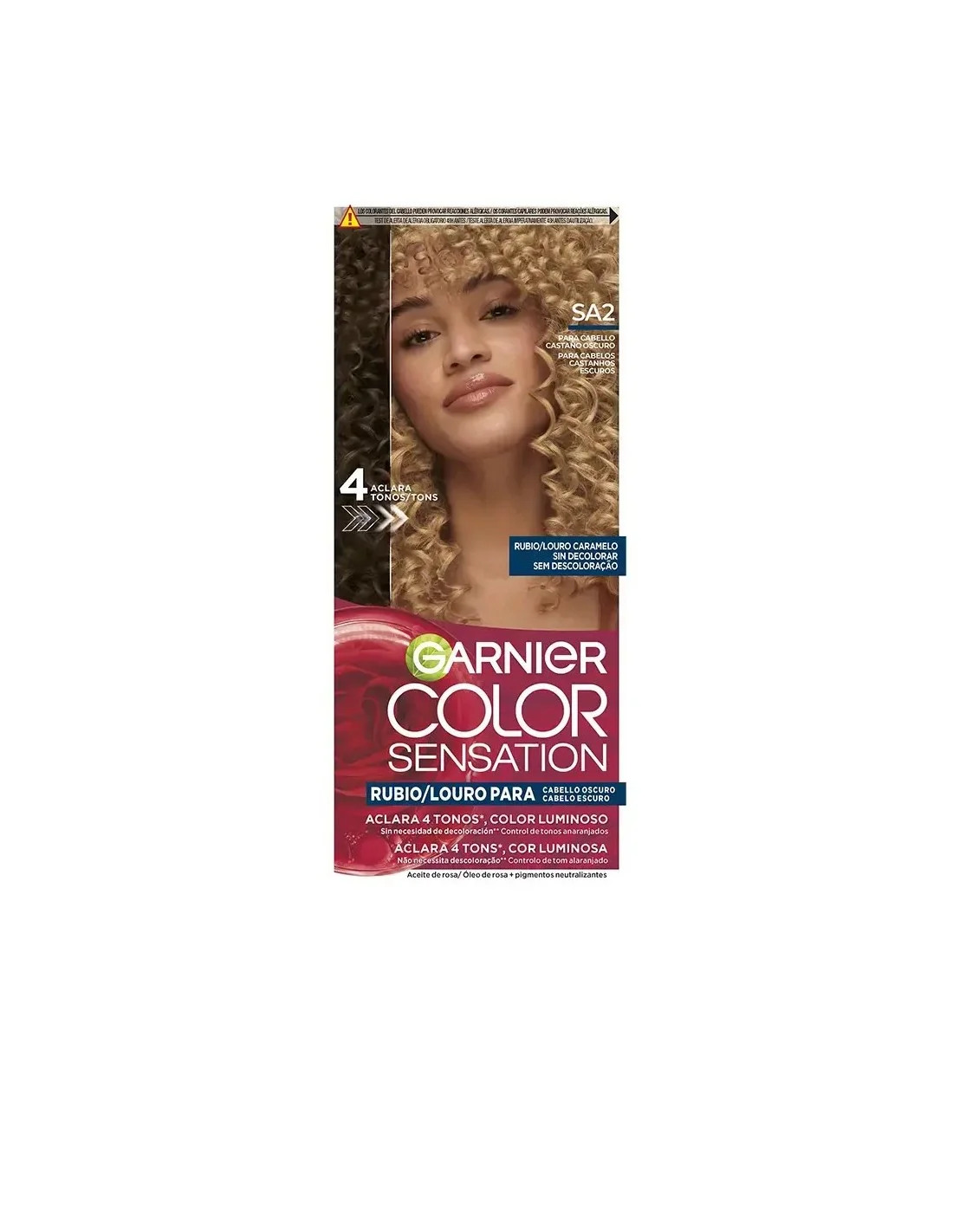 Garnier Color Sensation Luminous Blonde Tinta per Capelli Senza Colore per Capelli Scuri, Biondo Caramello, 5 Unità