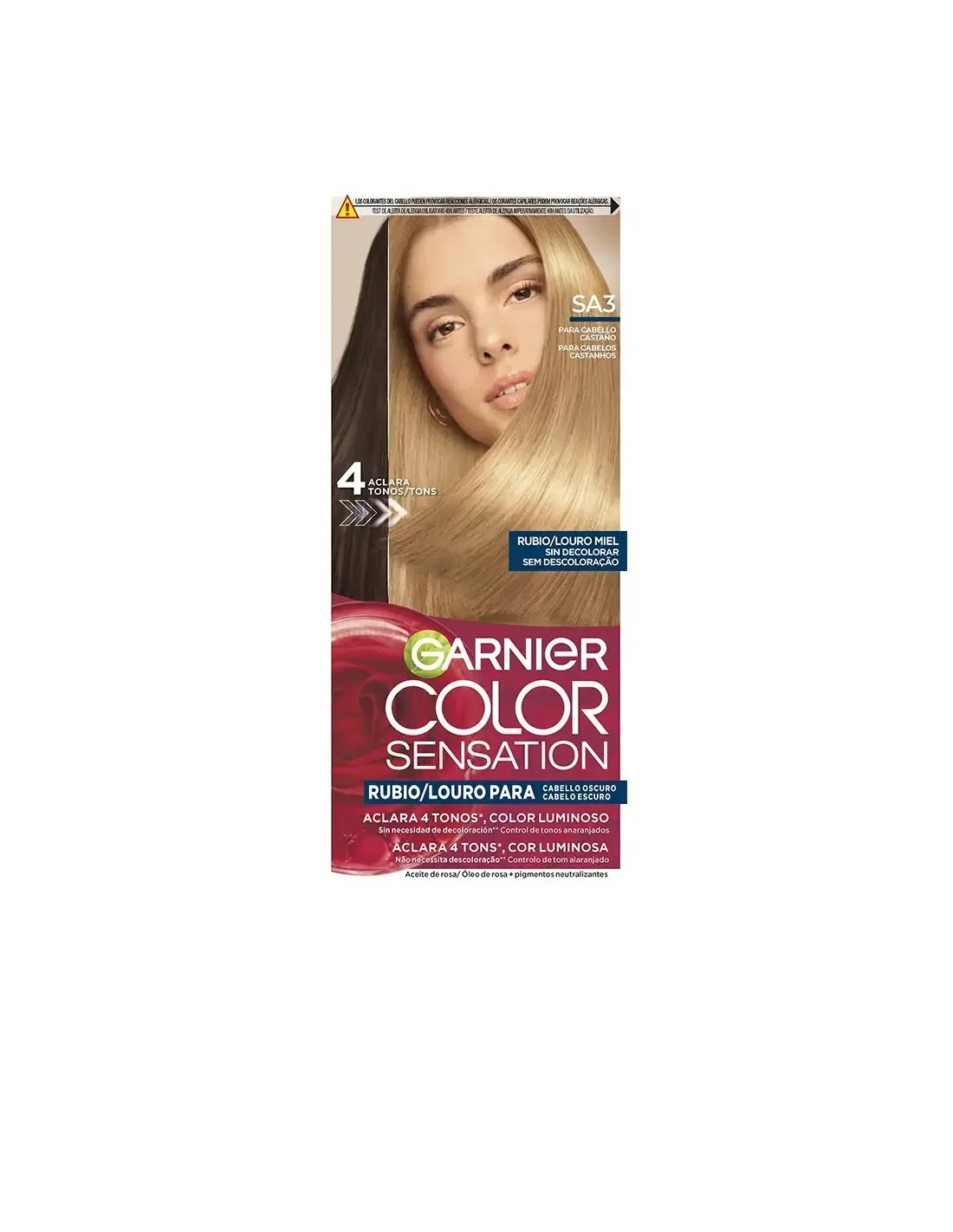 Garnier Color Sensation Luminous Blonde Tinta per Capelli Senza Colore per Capelli Scuri, Biondo Miele, 5 Unità