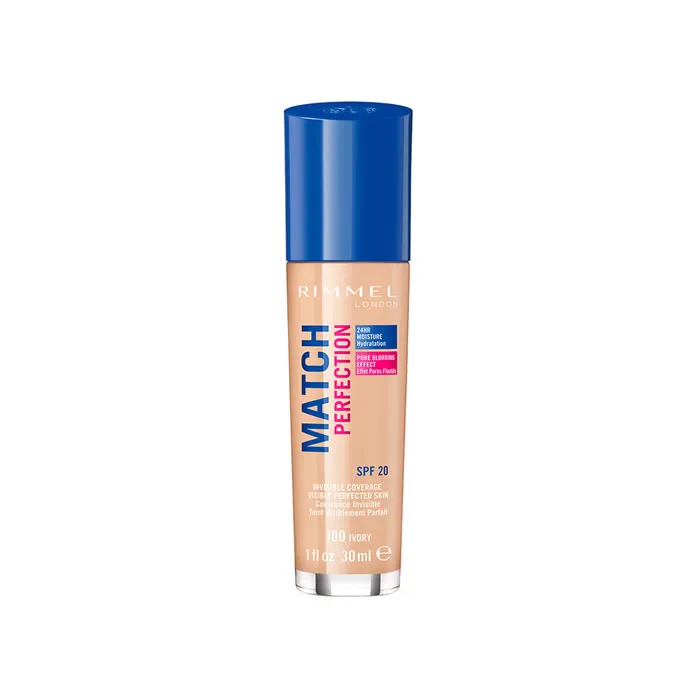 Fondotinta Rimmel London Match Perfection SPF20 100 Ivory 30ml