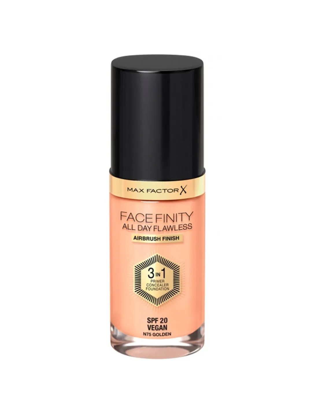 Max Factor Facefinity 3 in 1 Primer, Correttore e Fondotinta 75-Golden 30ml