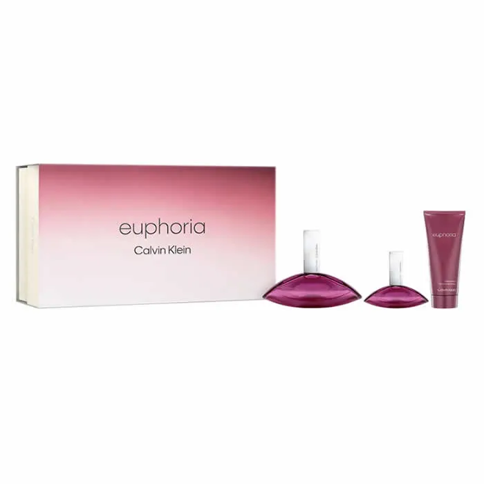Calvin Klein Euphoria Eau De Parfum Spray 100ml Set 3 pezzi