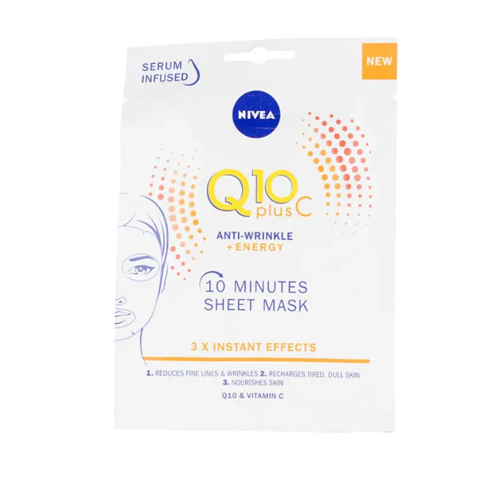Maschera viso energizzante antirughe Nivea Q10+Vitamina C