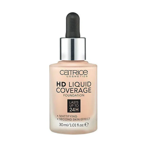 Fondotinta Catrice HD Liquid Coverage, durata fino a 24 ore, 020-Rose Beige, 30 ml