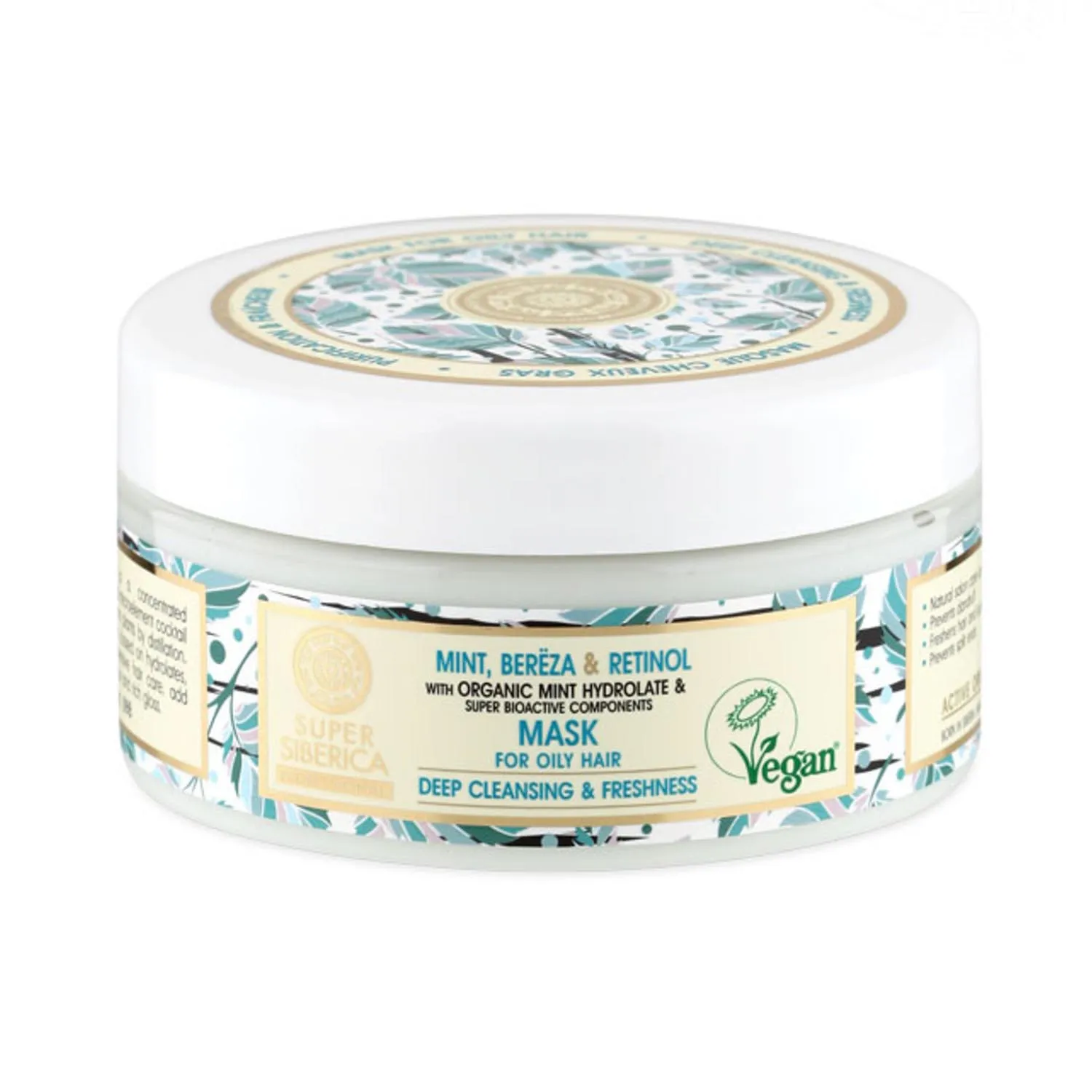 Maschera per capelli Natura Siberica Mint Birch Retinol per capelli grassi 400 ml