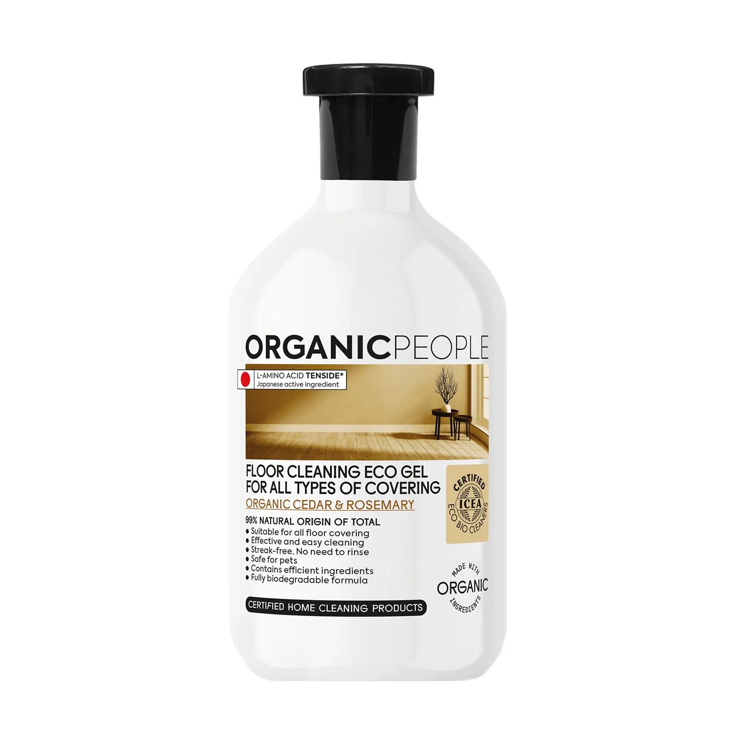 Organic People per tutti i tipi di rivestimento Gel ecologico detergente per pavimenti in cedro biologico 200 ml