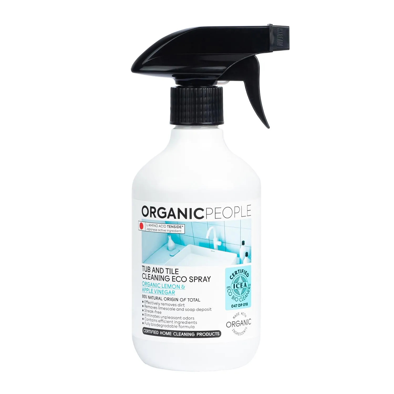 Spray ecologico per la pulizia di vasche e tegole Organic People 200 ml
