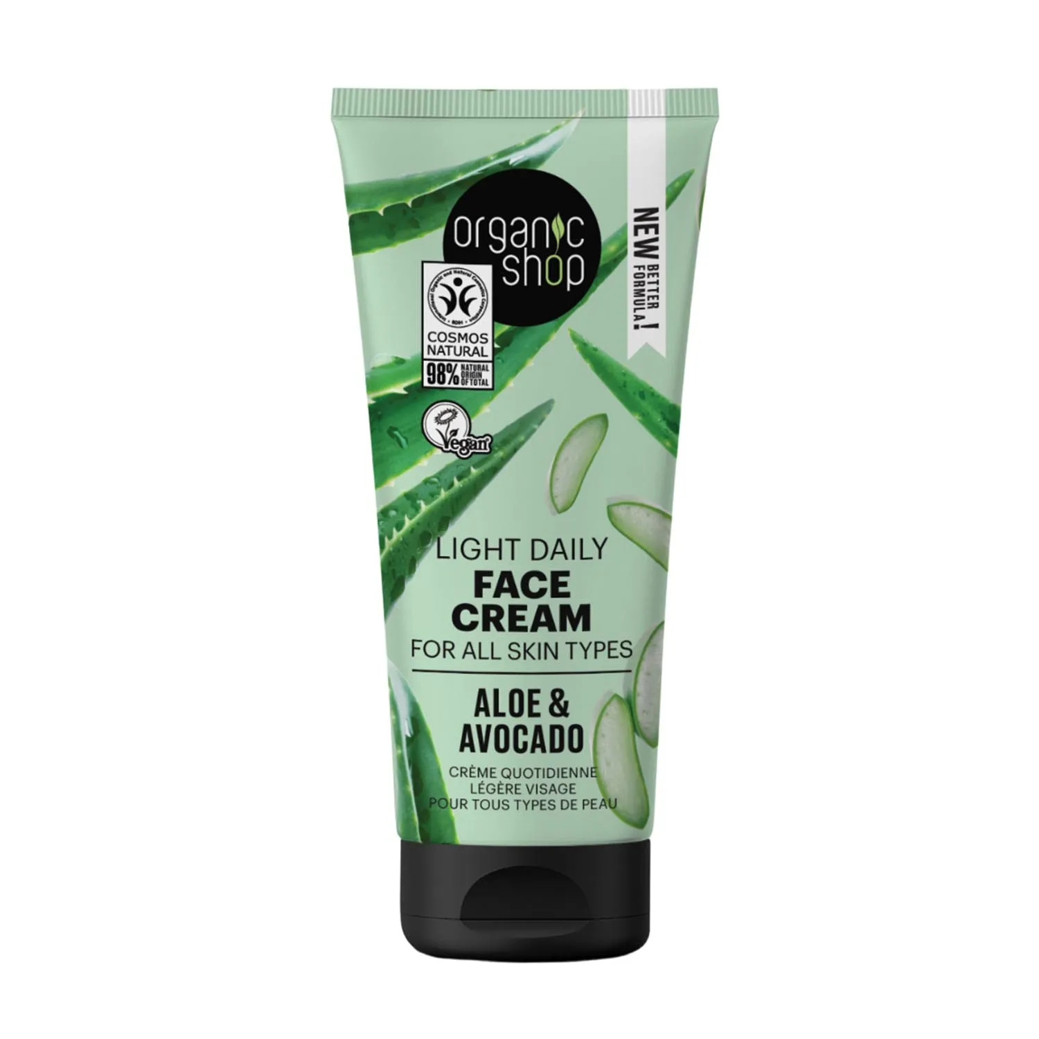 Crema viso quotidiana all’aloe Organic Shop per tutti i tipi di pelle 50 ml