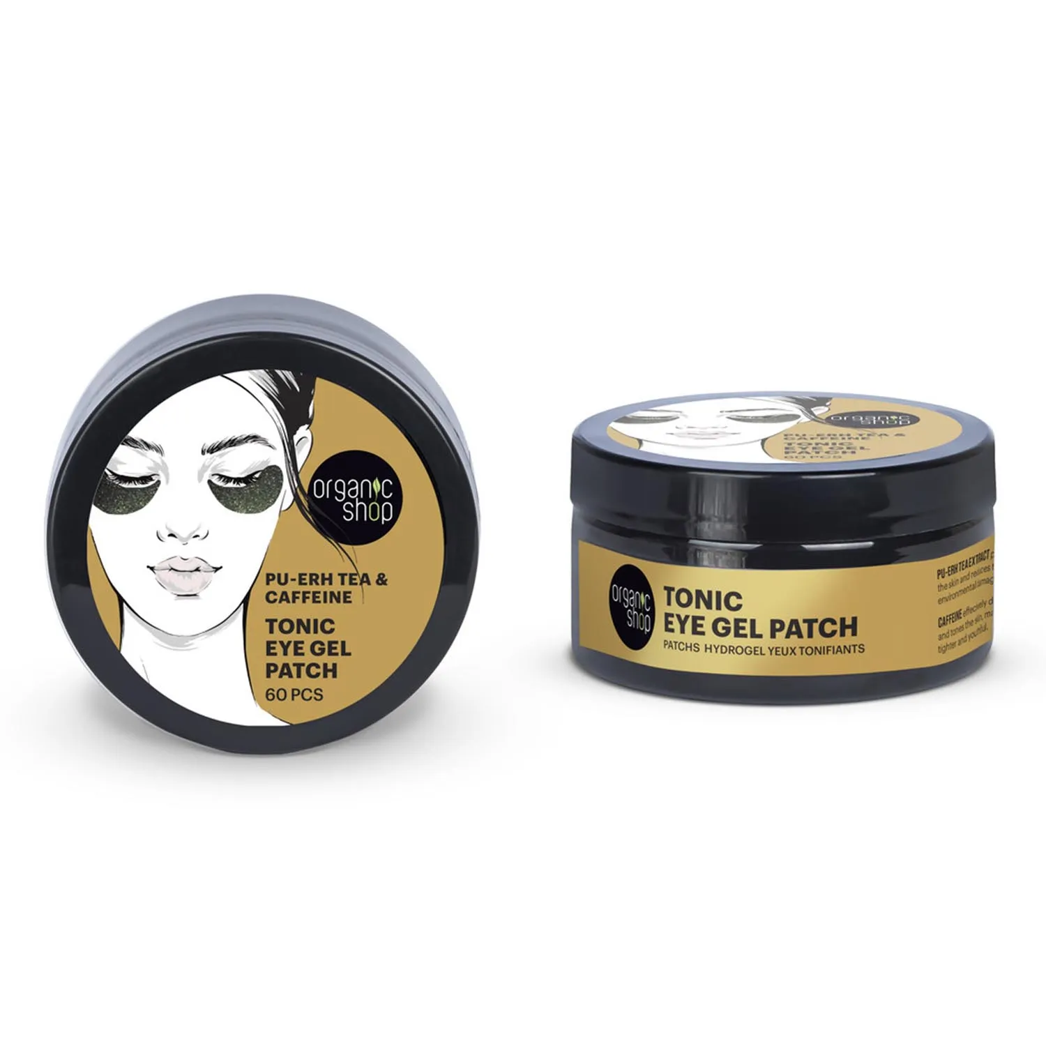 Organic Shop Confezione di gel per gli occhi al tè Pu-Erh da 60 pezzi