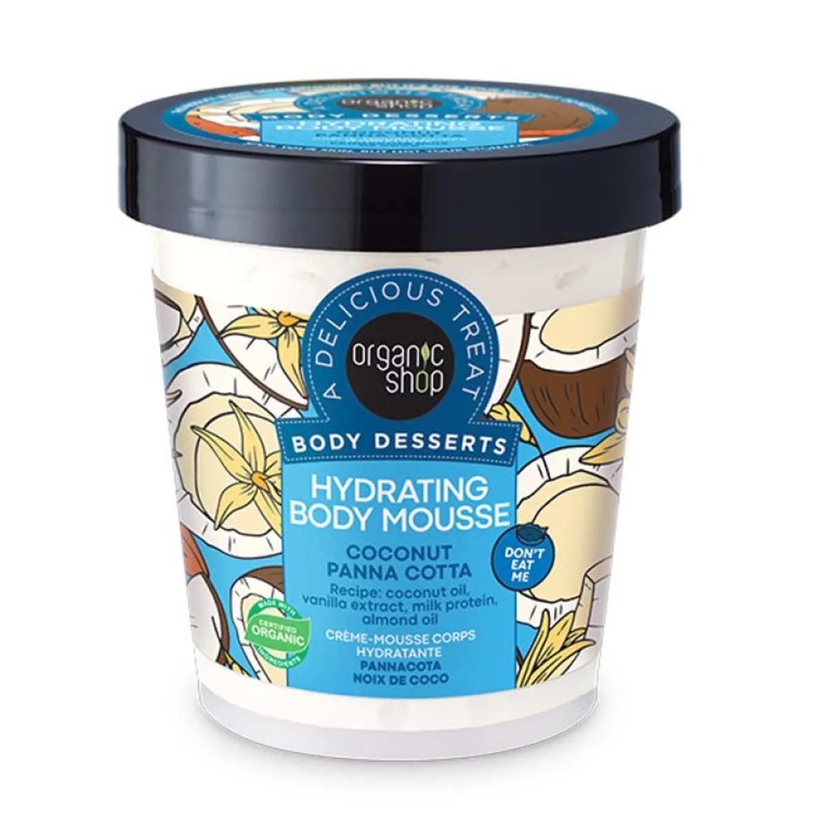 Organic Shop Hydrating Espuma Corporal Coconut y Panna Cotta 450ml