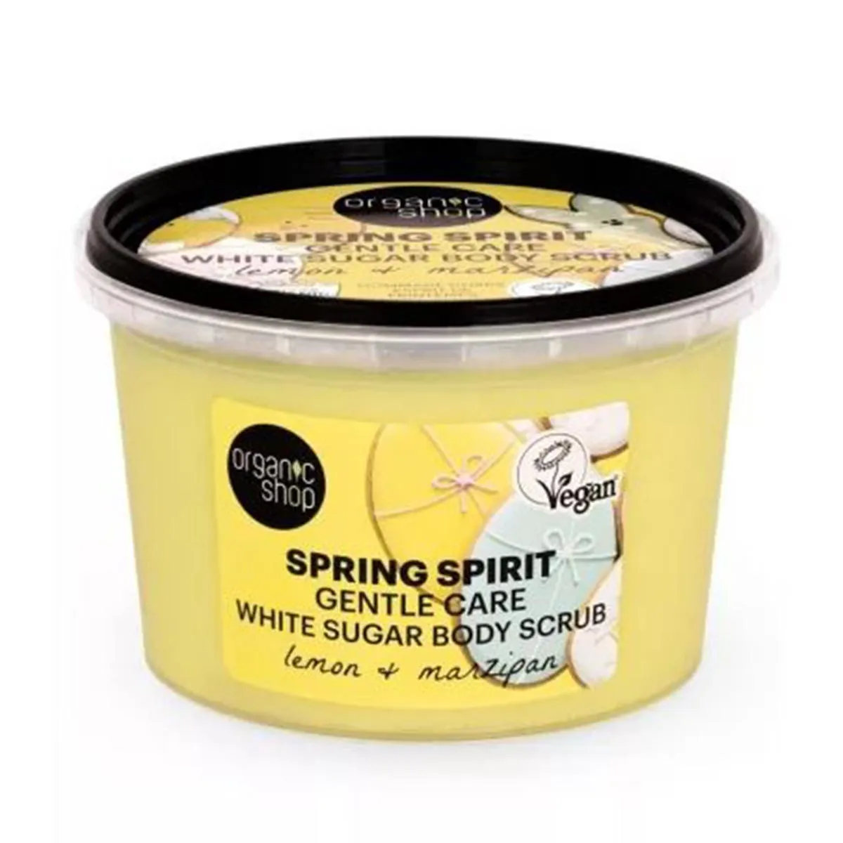 Organic Shop Spring Spirit Body Scrub White Sugar Lemon and Marzapane 500 ml