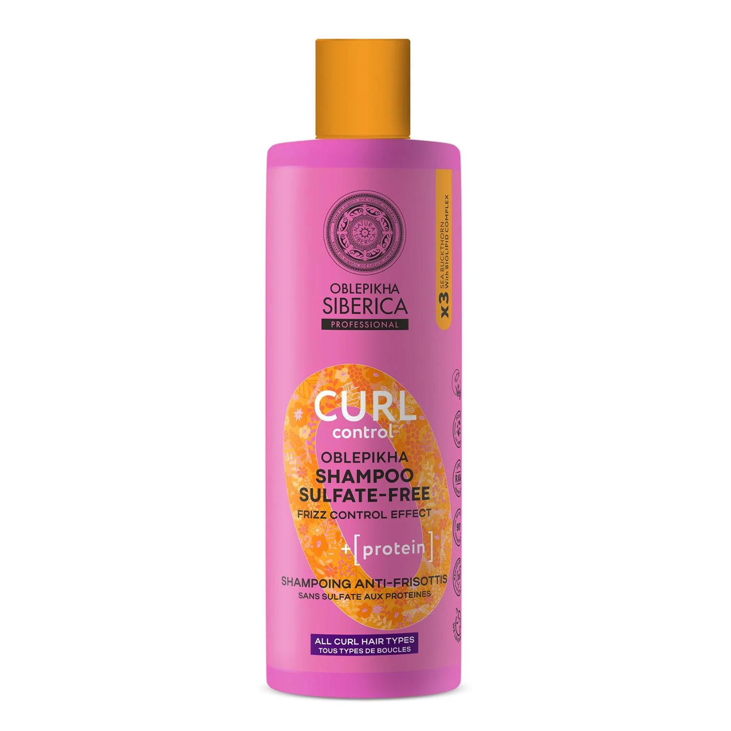 Natura Siberica Oblepikha Shampoo proteico ricci senza solfati 400ml