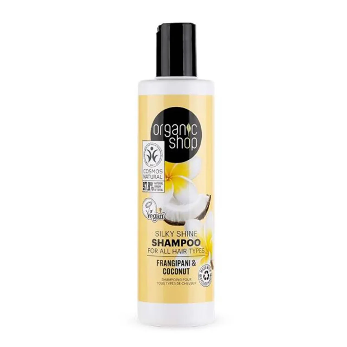 Organic Shop Natura Siberica Shampoo Frangipani e Cocco per Tutti i Tipi di Capelli 280ml