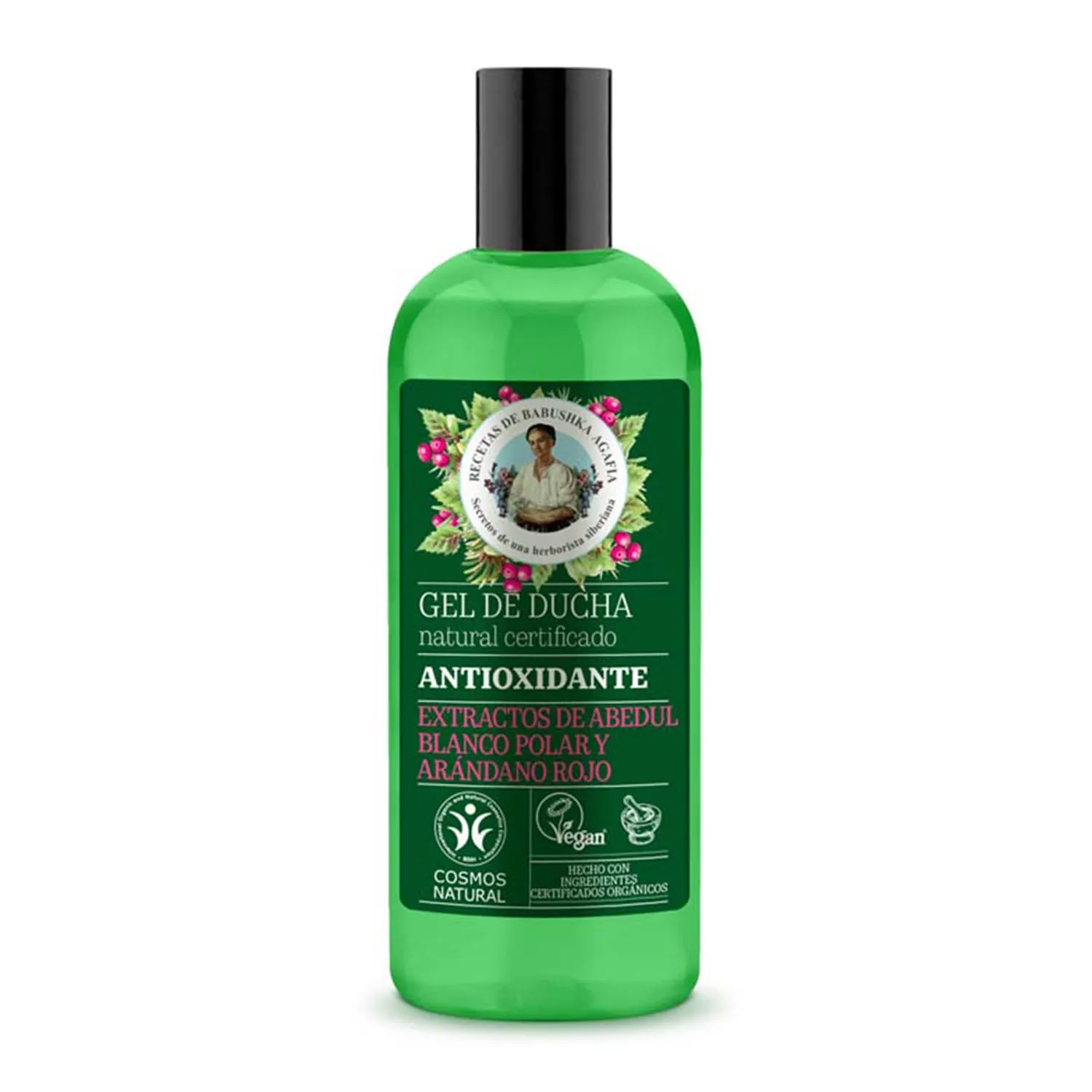 Gel da bagno antiossidante naturale al mirtillo rosso Green Agafia 260 ml