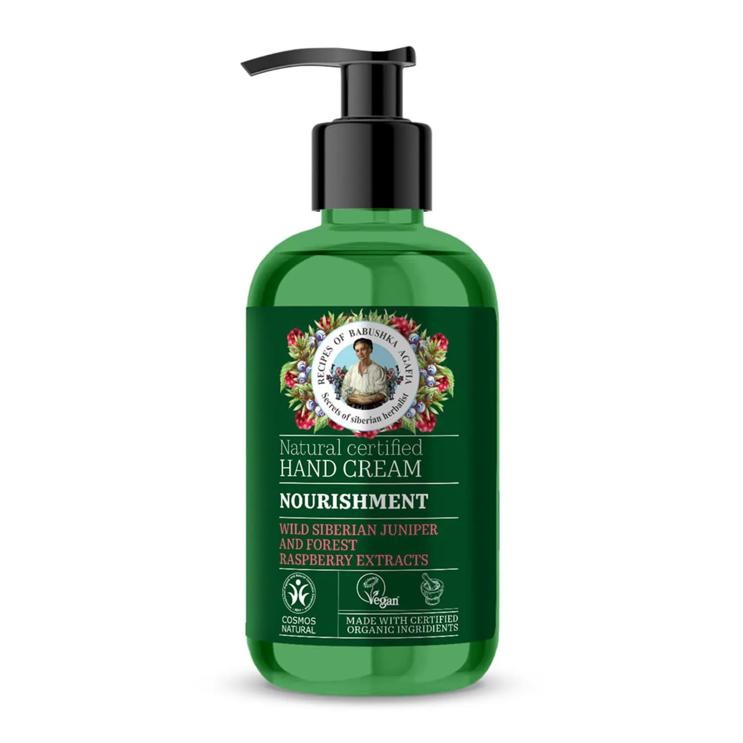 Crema mani nutriente Green Agafia con erogatore a pompa 300 ml