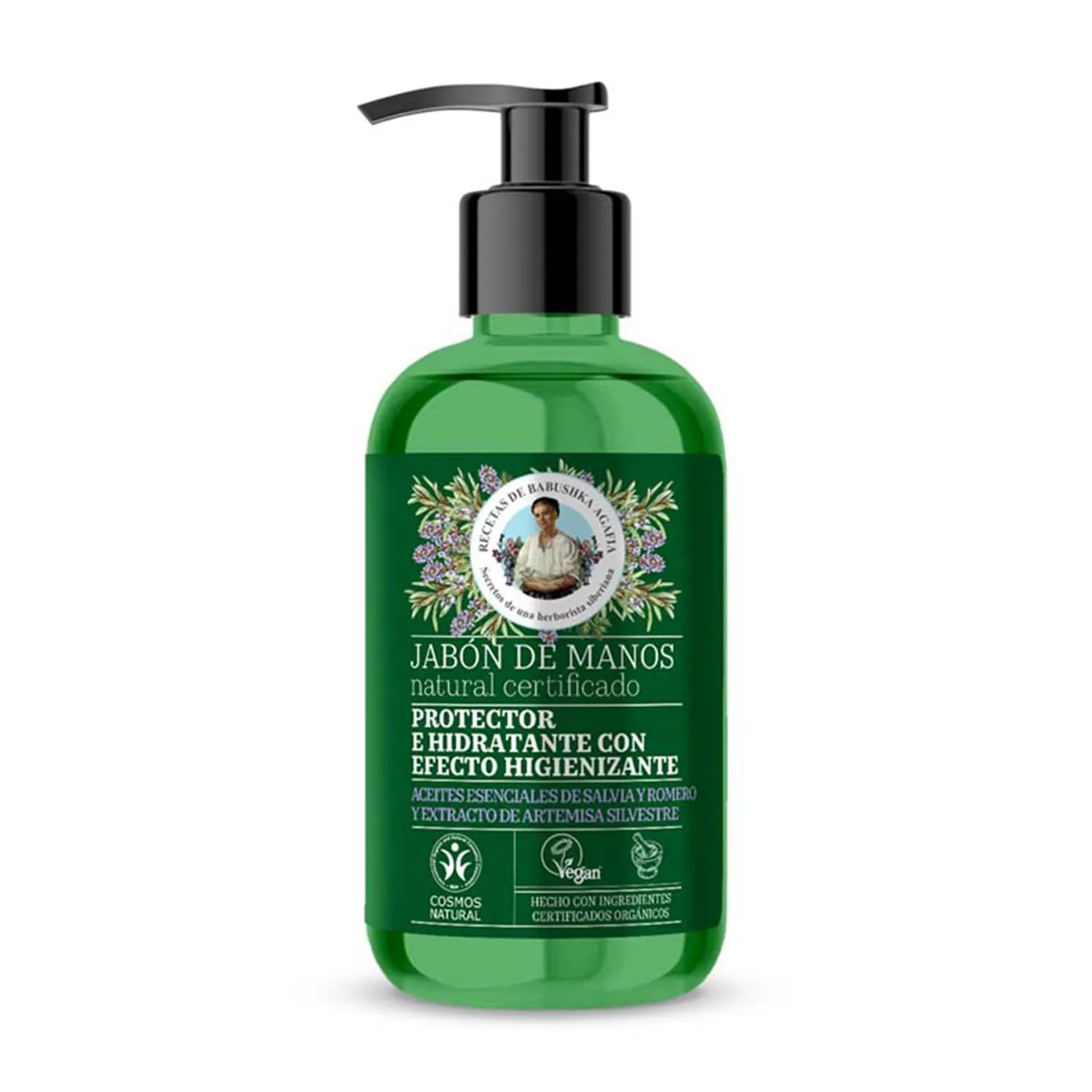 Sapone mani protettivo igienizzante Green Agafia con dispenser 300 ml