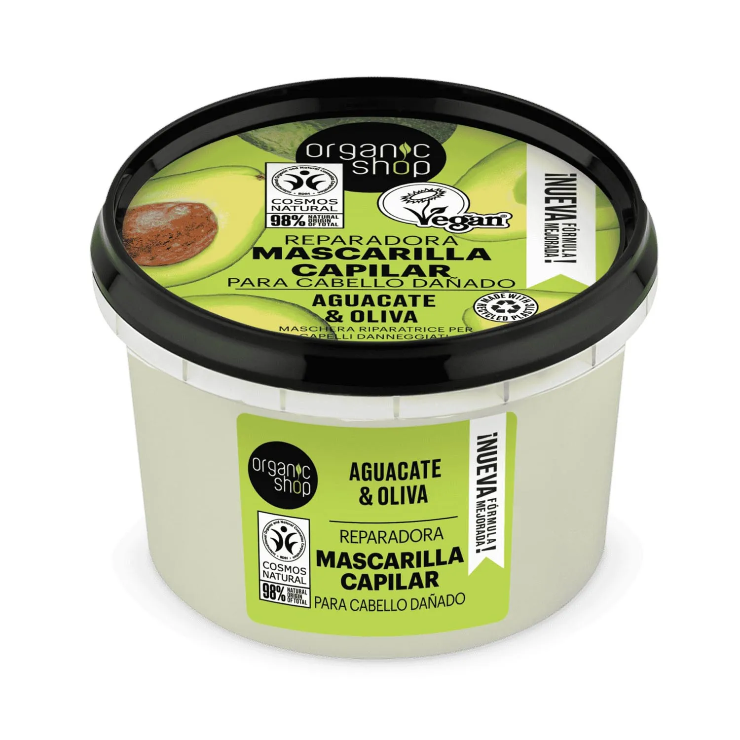Maschera per capelli all’avocado Organic Shop per capelli danneggiati 250 ml