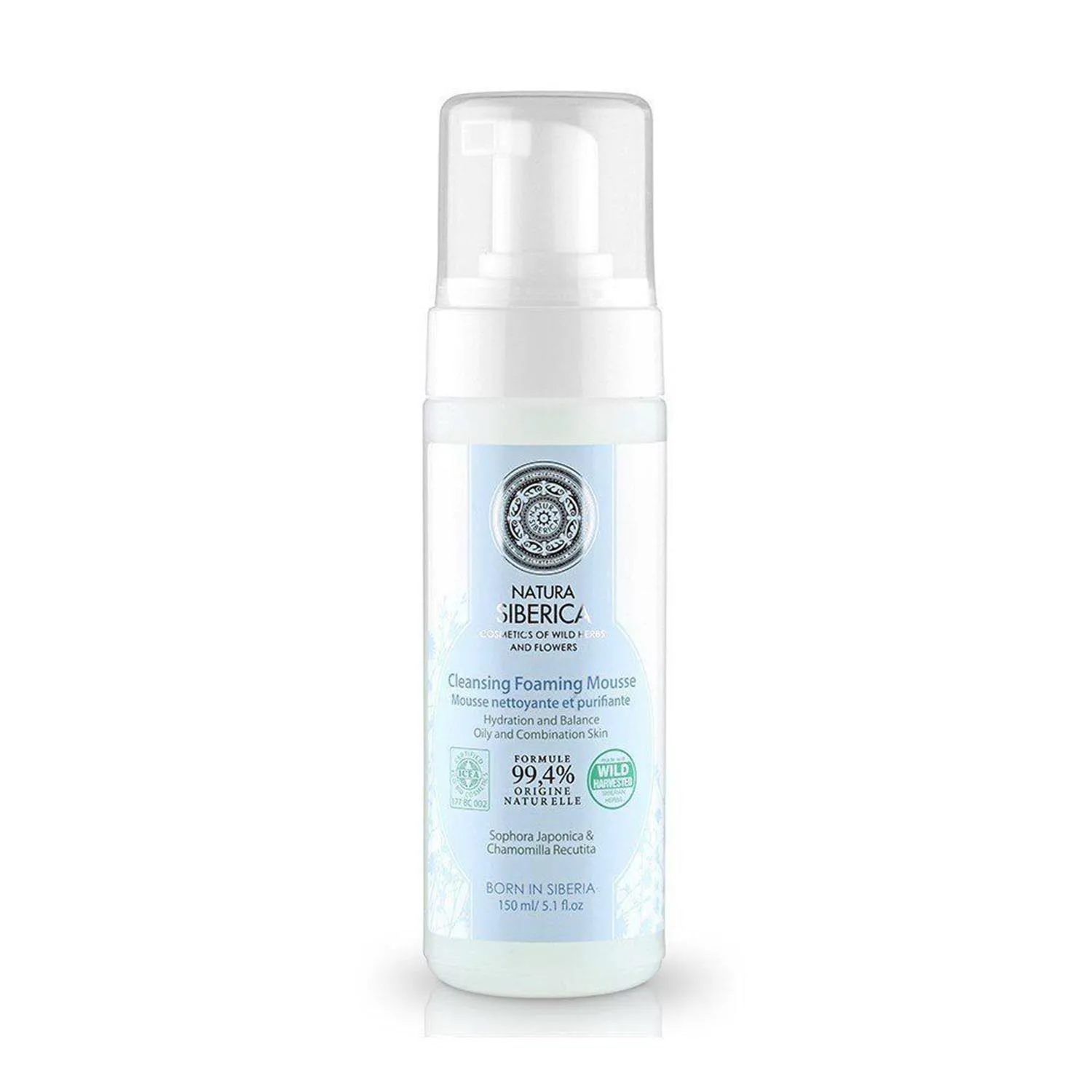Natura Siberica Mousse Detergente Idratante ed Equilibrante per Pelle Grassa 170ml