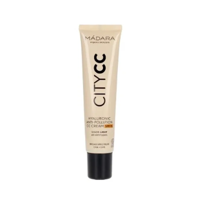 Crema CC anti-inquinamento all’acido ialuronico Mádara City SPF 15 Light 40 ml