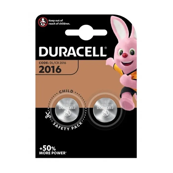 Batteria a bottone al litio Duracell 3V 2016 DL/CR2016 2 unità
