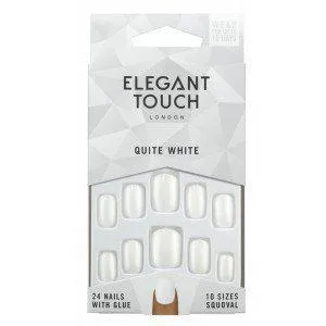 Elegant Touch Polished Colour 24 Unghie con colla Squoval Quite White