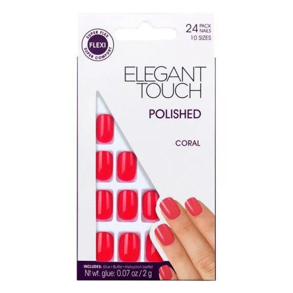 Elegant Touch Core Colour Nails con colla Stiletto corto Blush Suede 24 U