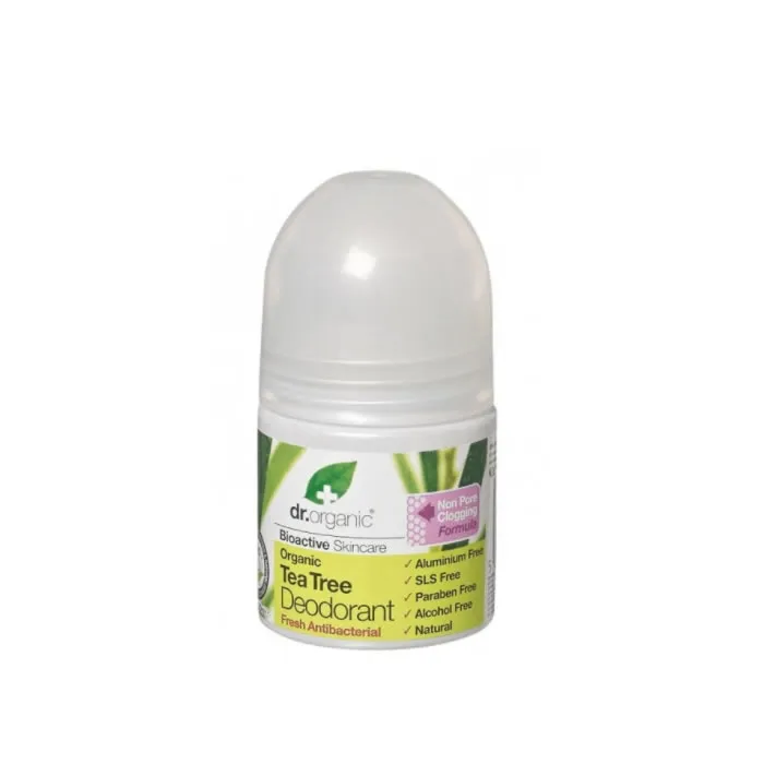 Deodorante roll-on Dr Organic Tea Tree 50 ml