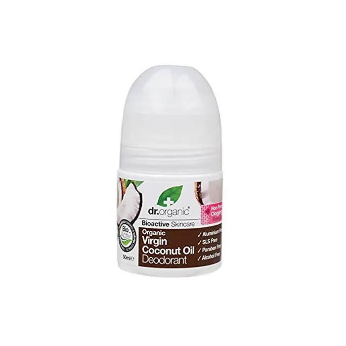 Deodorante roll-on all’olio di cocco vergine Dr Organic 50 ml