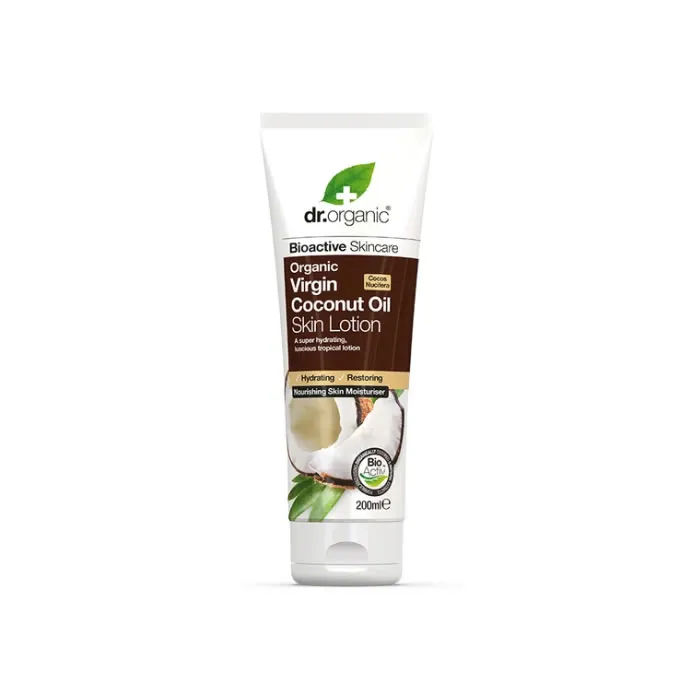 Lozione per la pelle all’olio di cocco vergine Dr. Organic 200 ml