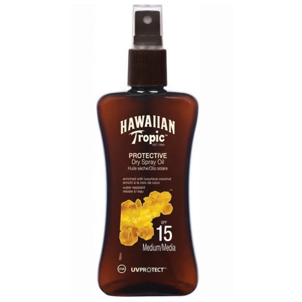 Hawaiian Tropic Olio Spray Secco Protettivo SPF 15 Medio 200ml