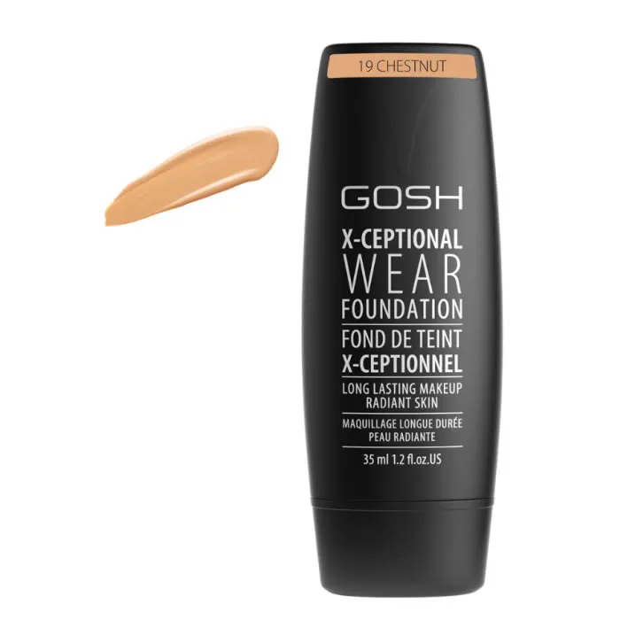 Fondotinta Gosh X-Ceptional Wear a lunga tenuta, 19 Castagna, 35 ml
