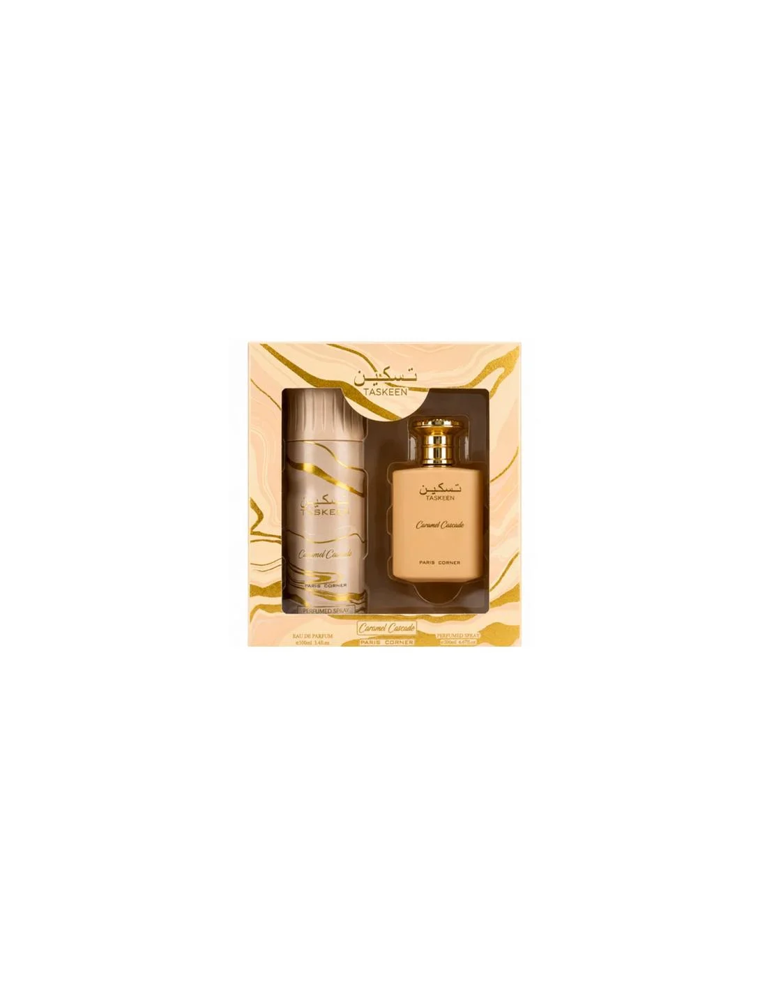 Paris Corner Taskeen Caramel Cascade Edp Spray 100ml Sets Desodorante Spray 200ml