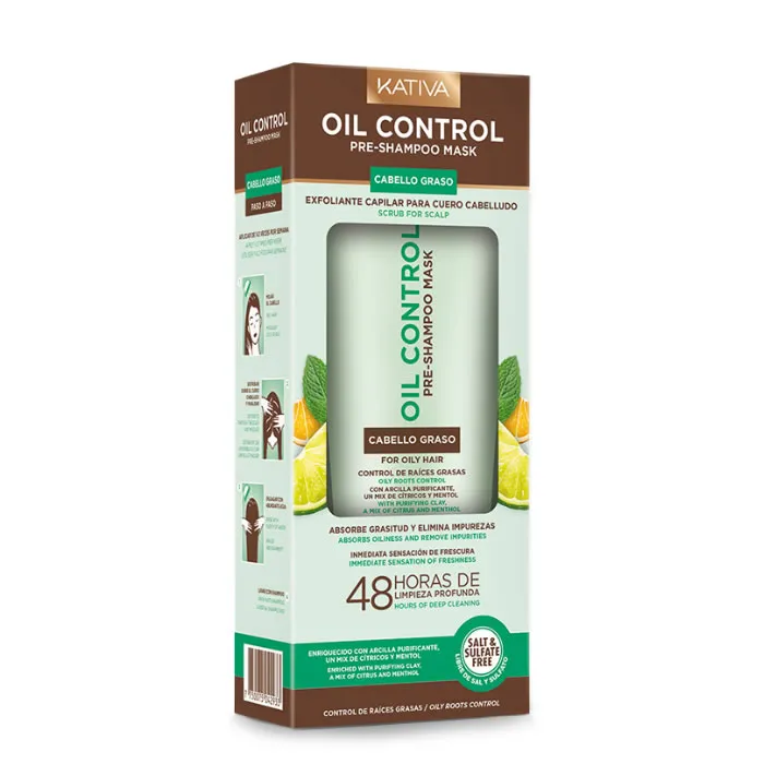 Maschera pre-shampoo Kativa Oil Control 200ml
